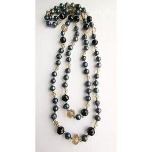 NEW Freshwater pearl and crystal rope necklace 46"